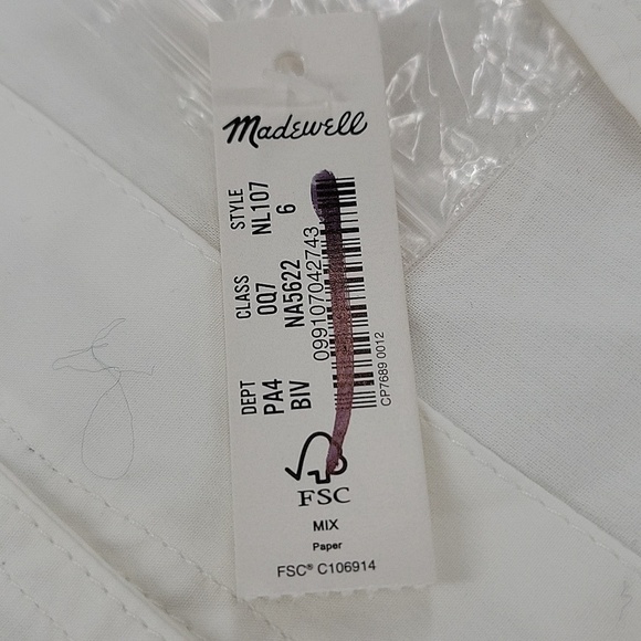 Madewell Annamarie Mini Dress in white size 6 NWT NL107 - Picture 7 of 11